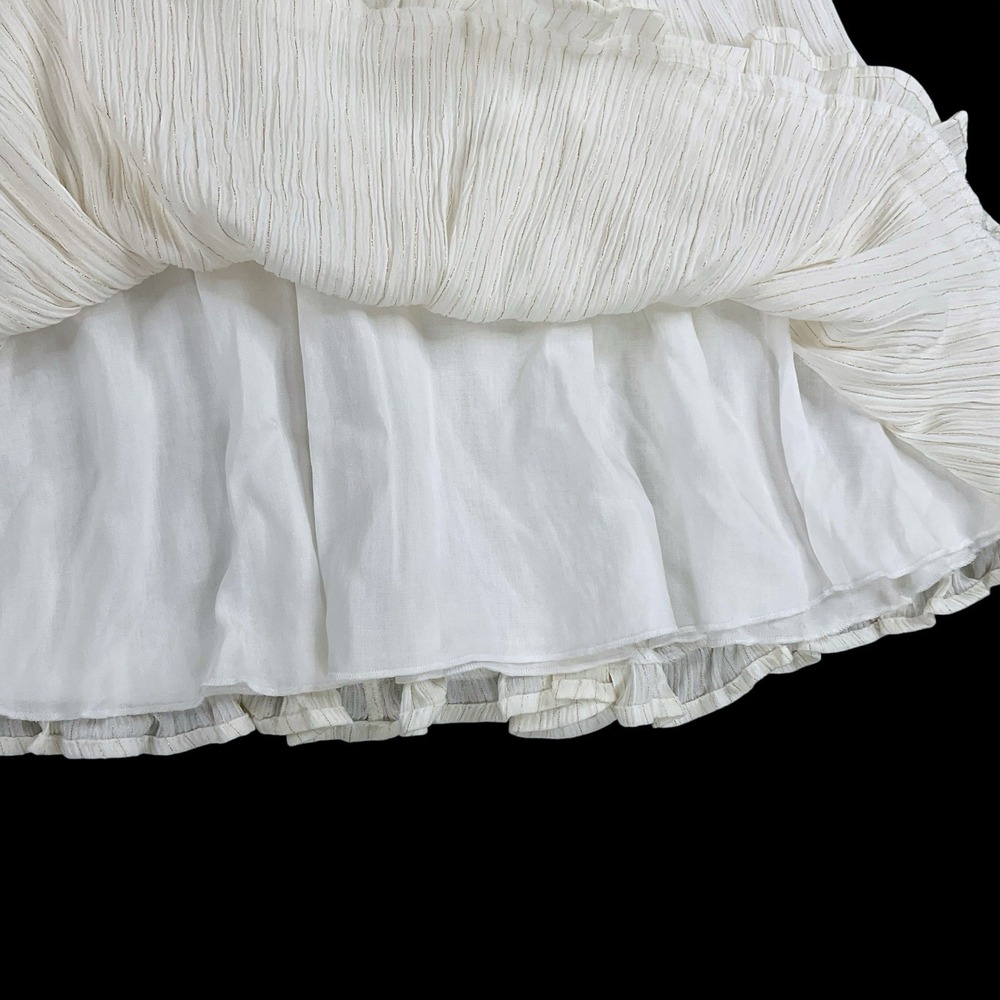 Statement Skirt Set Medium Ivory Strapless Smock Top & Ruffle Elastic Waist NWT - Picture 9 of 12